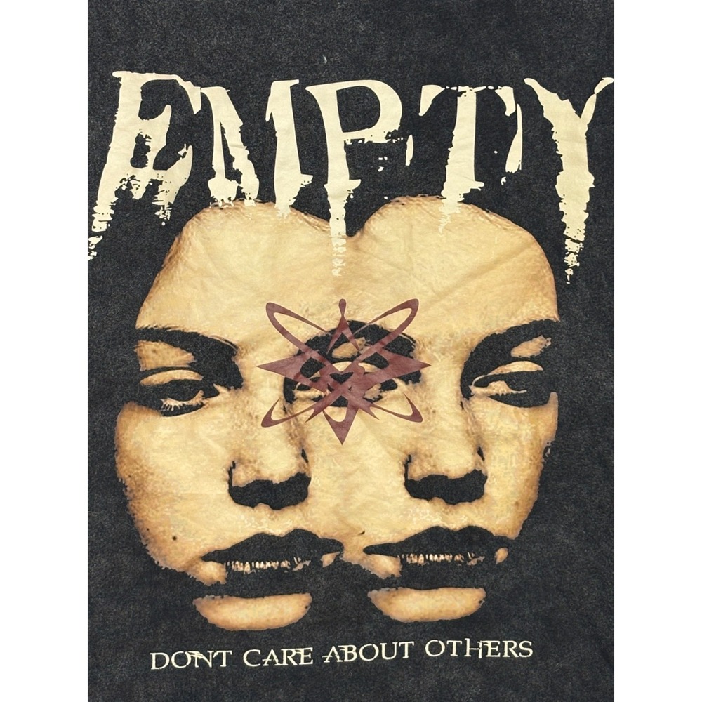 Double Faces Empty Don't Care About Others Romwe T-Shirt Mens Dark Gray Small